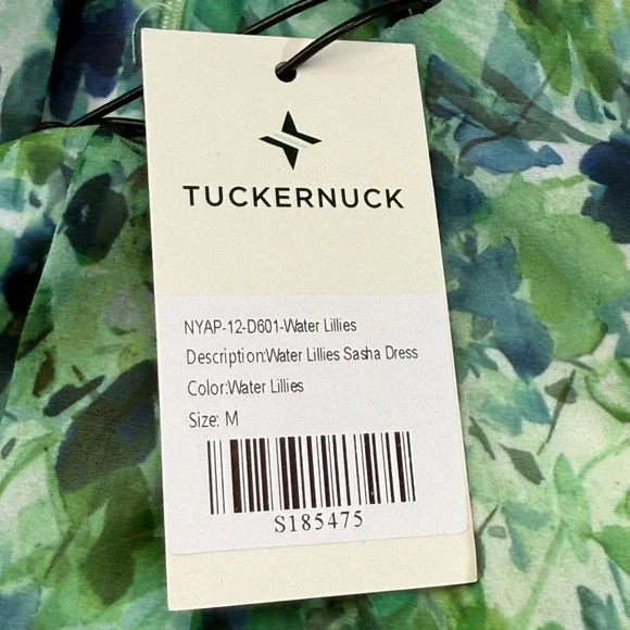 Tuckernuck Water Lilies Sasha Dress Tiered Ruffle Midi Green Floral M NEW READ - Picture 6 of 9
